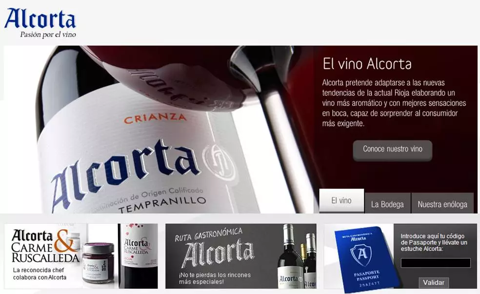 Alcorta transmite su pasión por el vino con su nueva web más interactiva y multimedia